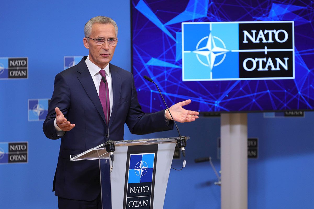 NATO-Generalsekretär Jens Stoltenberg anlässlich einer Medienkonferenz am 13. Oktober 2022 in Brüssel nach einem Treffen der NATO-Verteidigungsminister im NATO-Hauptquartier. Foto: Keystone-SDA / AP / Olivier Matthy NATO-Generalsekretär Jens Stoltenberg anlässlich einer Medienkonferenz am 13. Oktober 2022 in Brüssel nach einem Treffen der NATO-Verteidigungsminister im NATO-Hauptquartier. Foto: Keystone-SDA / AP / Olivier Matthy